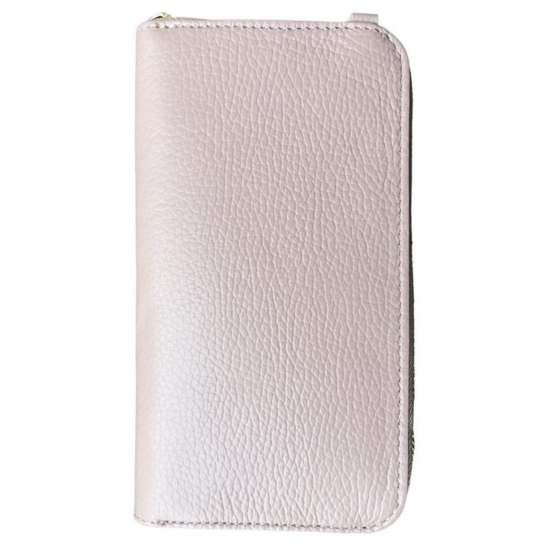 Italian Leather Cross-Body Purse in Smoke Rose back