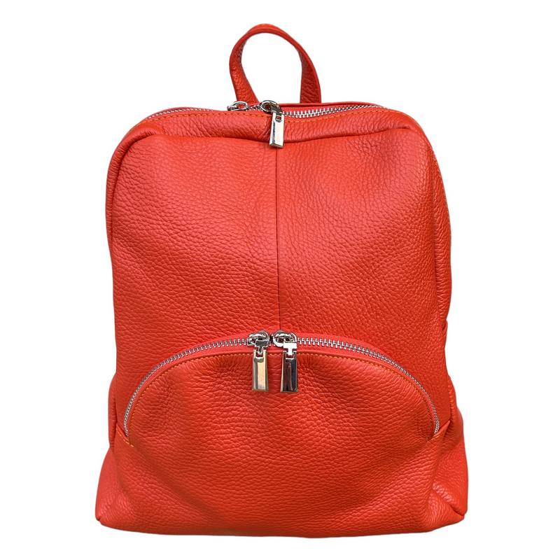 Italian Leather Medium Backpack in Burnt Orange PL216 front