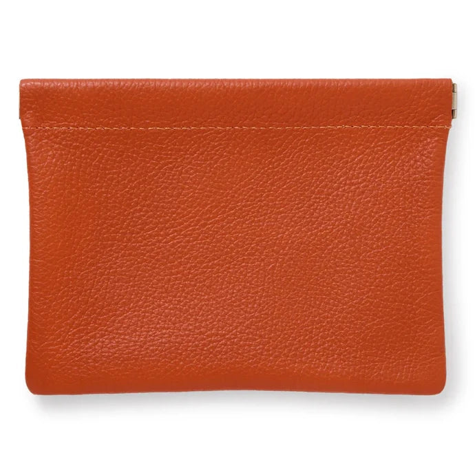 Italian Leather Mini Clutch PS645 Burnt Orange