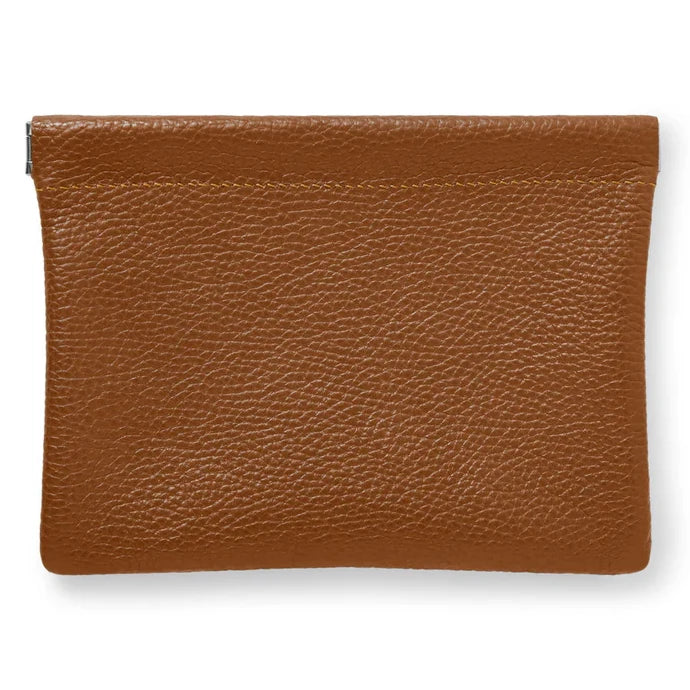 Italian Leather Mini Clutch PS645 Dark Tan