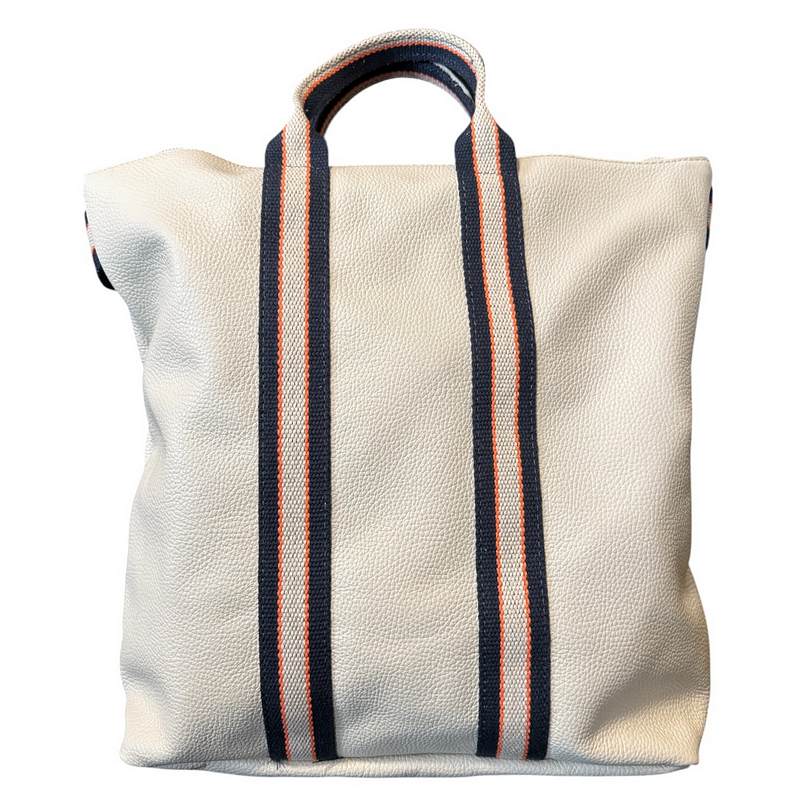 Italian Leather Multi Shoulder and Backpack in Cream front