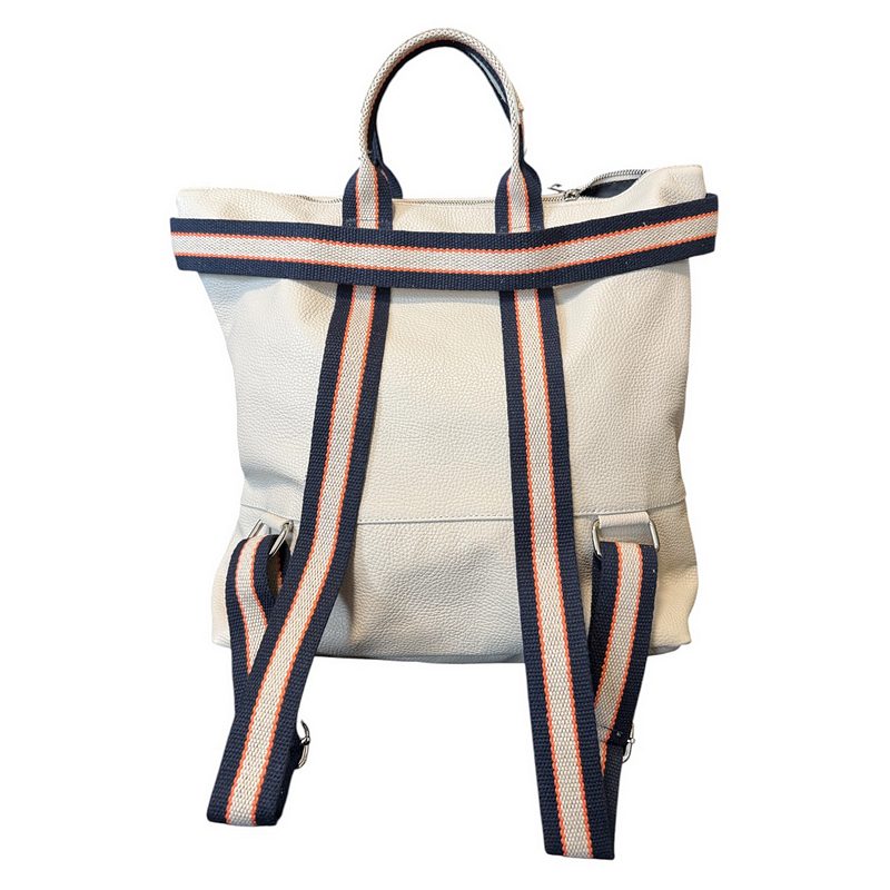 Italian Leather Multi Shoulder and Backpack in Cream rear