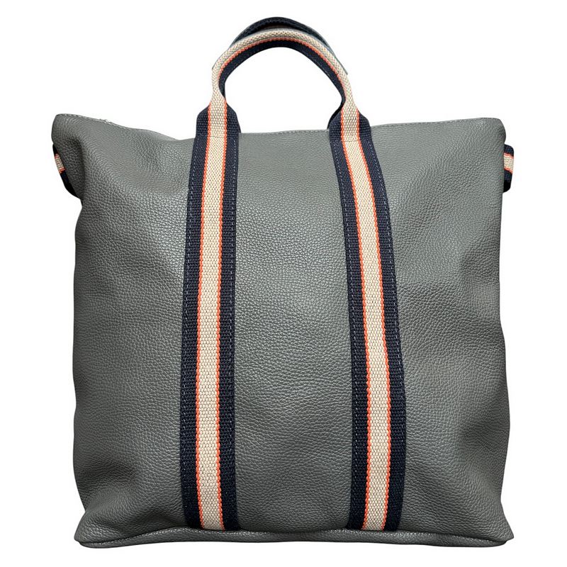 Italian Leather Multi Shoulder and Backpack in Dark Grey front