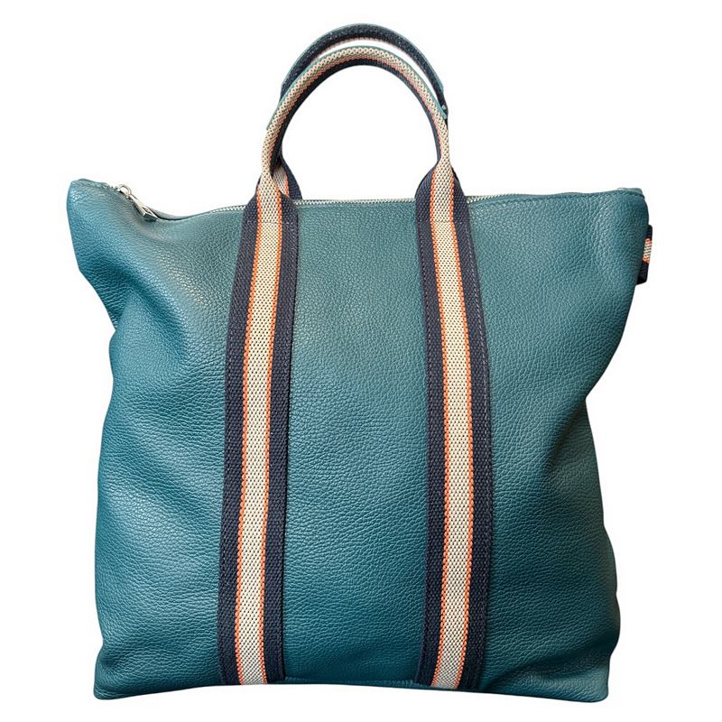 Italian Leather Multi Shoulder and Backpack in Dark Teal front