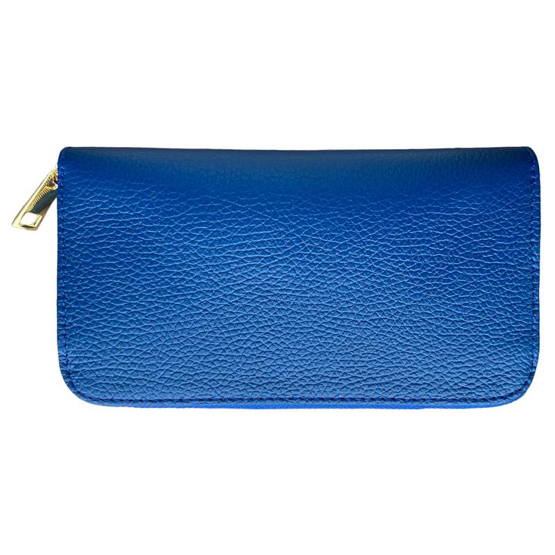 Italian Leather Zipped Purse Royal Blue PW488 rear