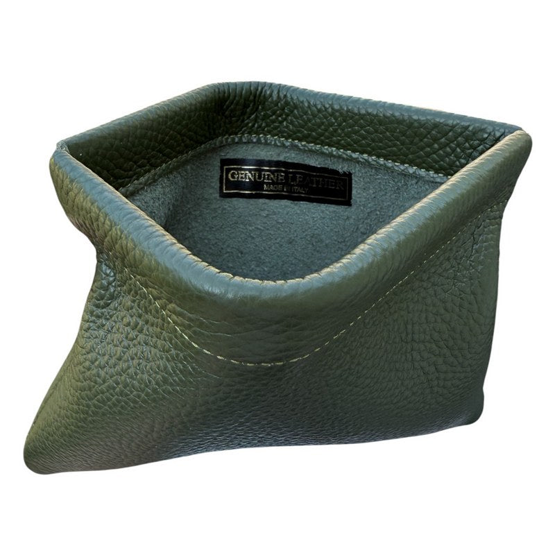 Italian Leather Mini Clutch PS645 Olive Green open