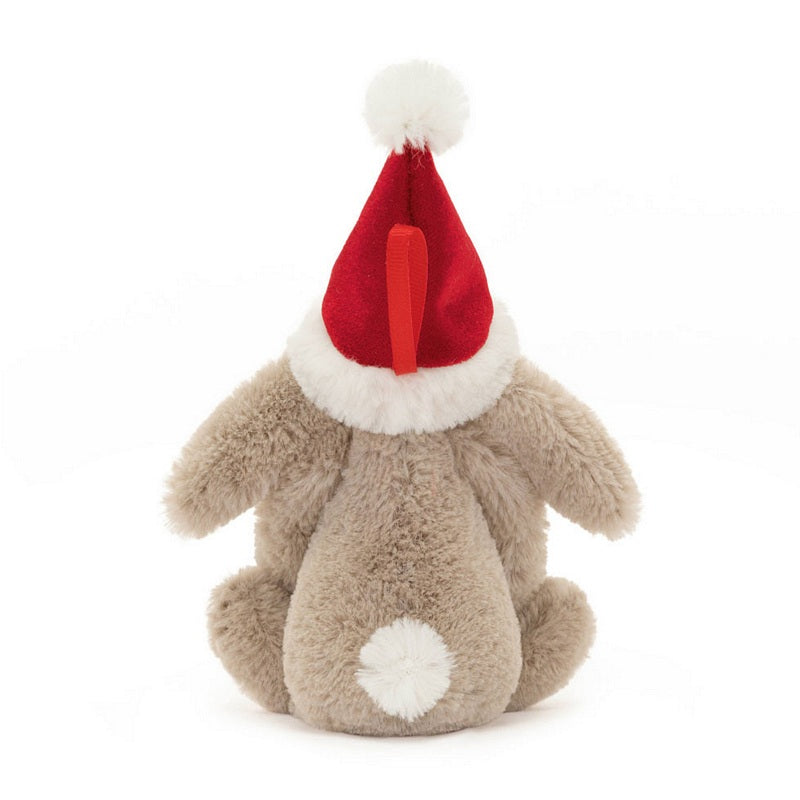 Jellycat Soft Toys Bashful Christmas Bunny Decoration BAS6CBORN rear