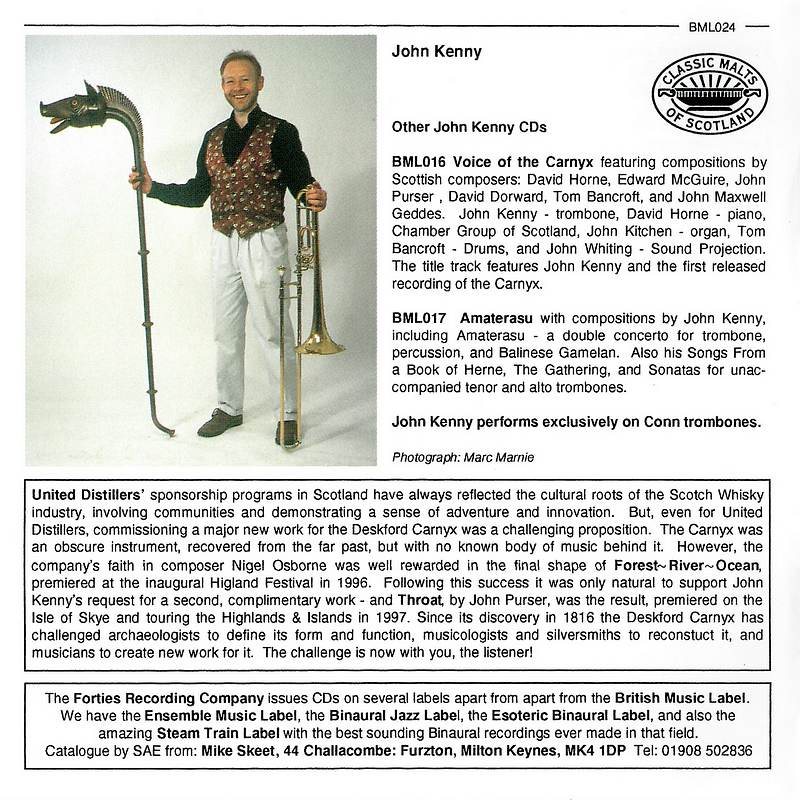 John Kenny - Forest ~ River ~ Ocean BML024 Music CD rear