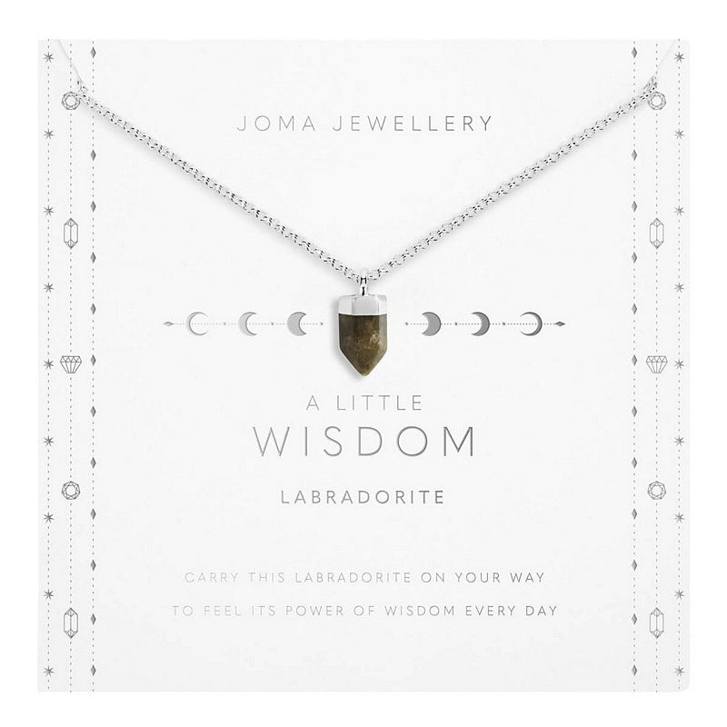 Joma 5680 Affirmation Crystal A Little Wisdom Labradorite Necklace packaging