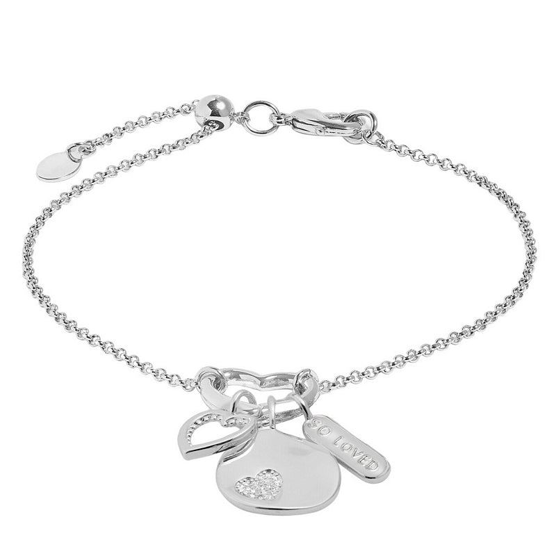 Joma 7541 Little Links Heart Clasp So Loved Charms Bracelet Silver-plated