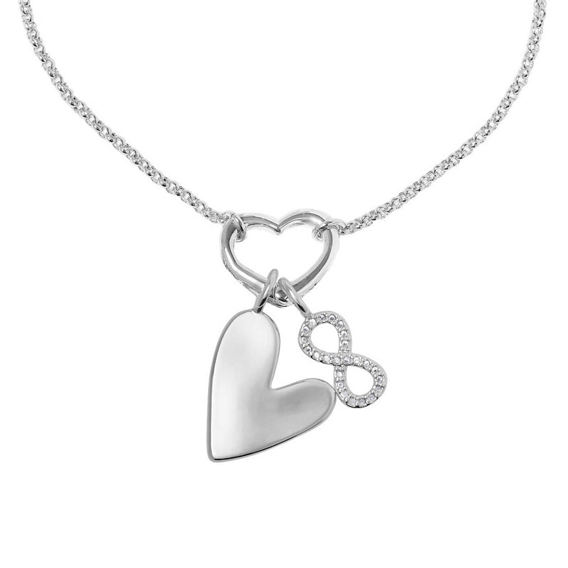 Little Links Heart Clasp Forever Heart Charms Bracelet Silver-plated