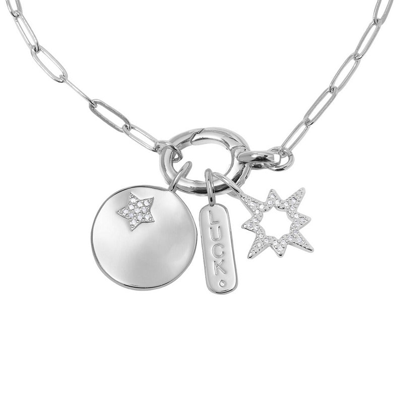 Little Links Oval Clasp Luck Charms Bracelet Silver-plated