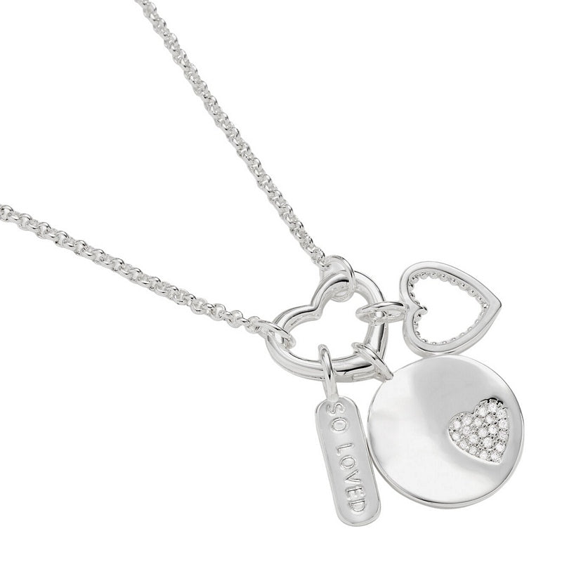 Joma 7547 Little Links Heart Clasp So Loved Charms Necklace Silver-plated detail