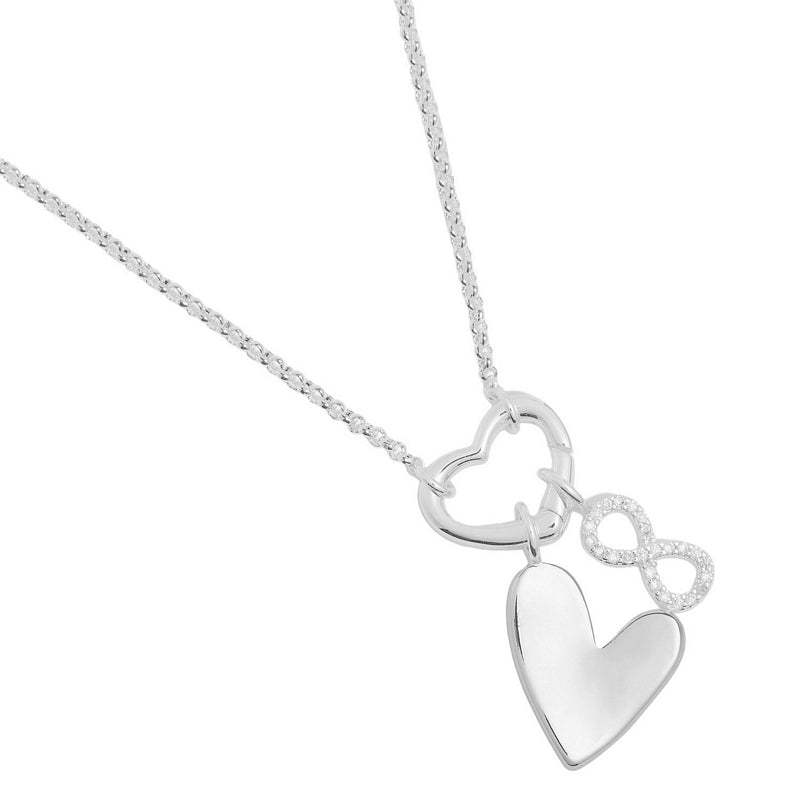 Joma 7548 Little Links Heart Clasp Forever Heart Charms Necklace Silver-plated detail