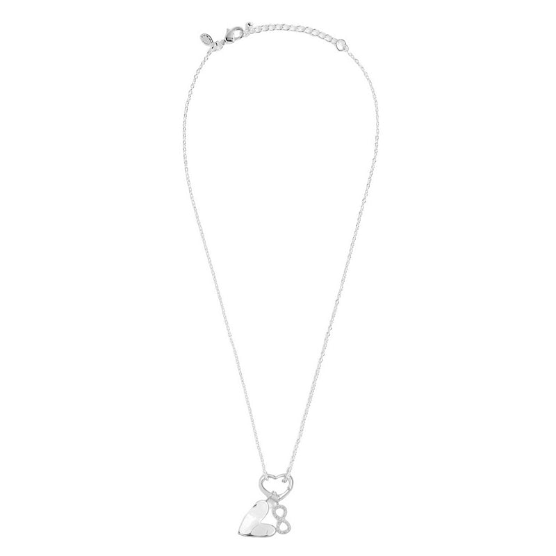 Joma 7548 Little Links Heart Clasp Forever Heart Charms Necklace Silver-plated