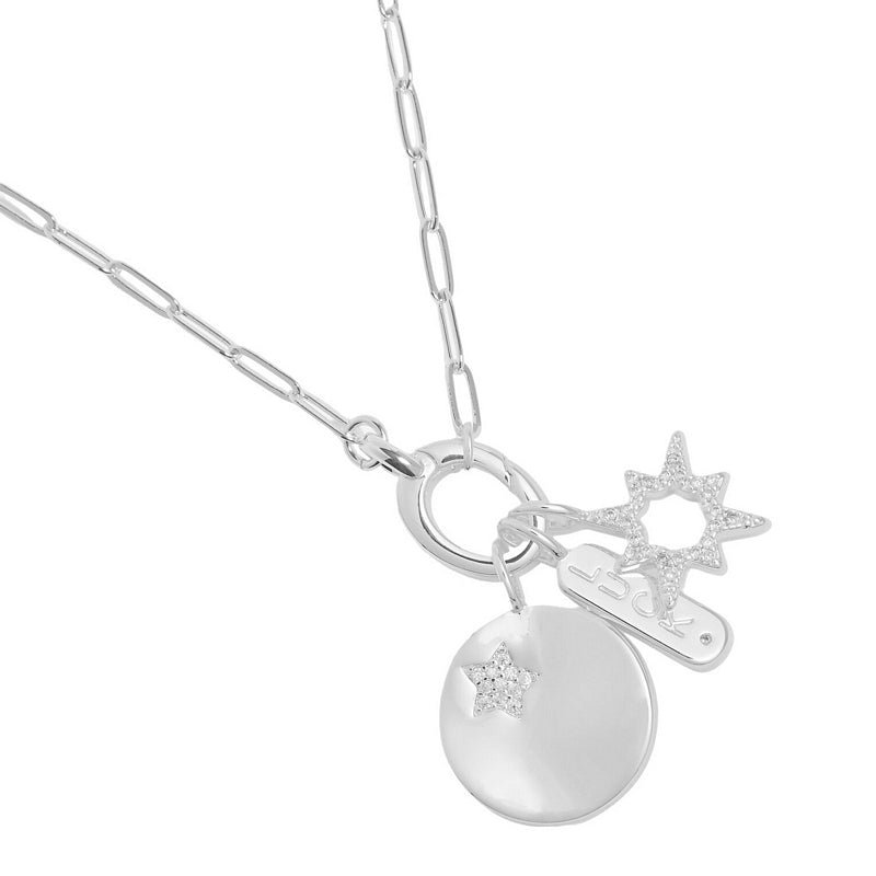 Joma 7549 Little Links Oval Clasp Luck Charms Necklace Silver-plated detail