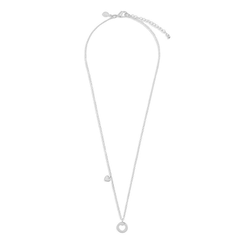 Style Stories Pave Edge Heart Necklace Silver-plated