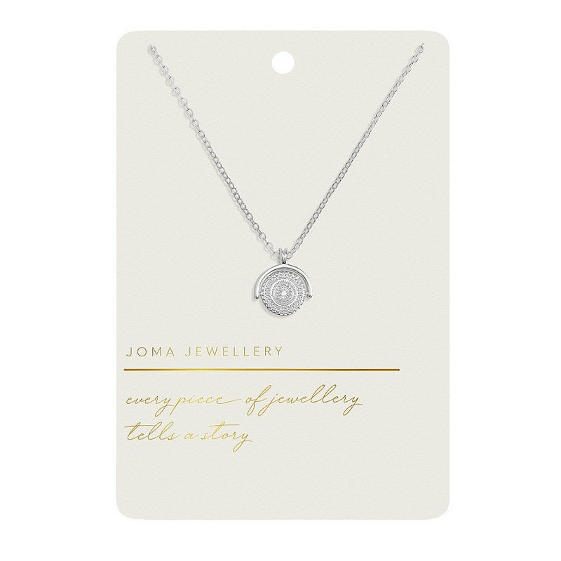 Joma 7722 Style Stories Spinning Coin Necklace Silver-plated packaging