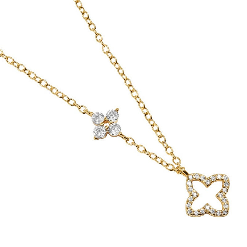 Joma 7724 Style Stories Pave Clover Necklace Gold-plated detail