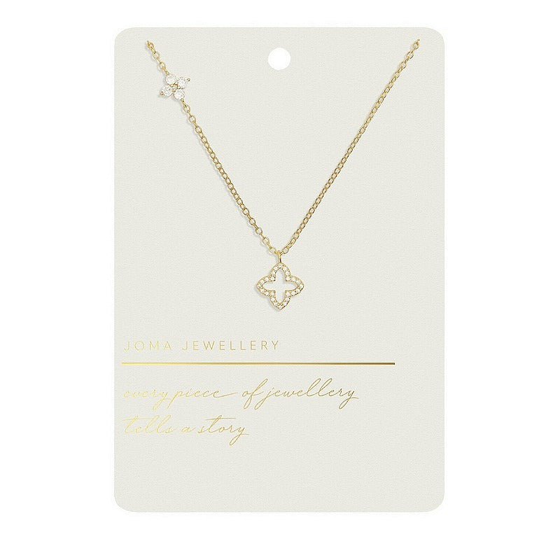 Joma 7724 Style Stories Pave Clover Necklace Gold-plated packaging