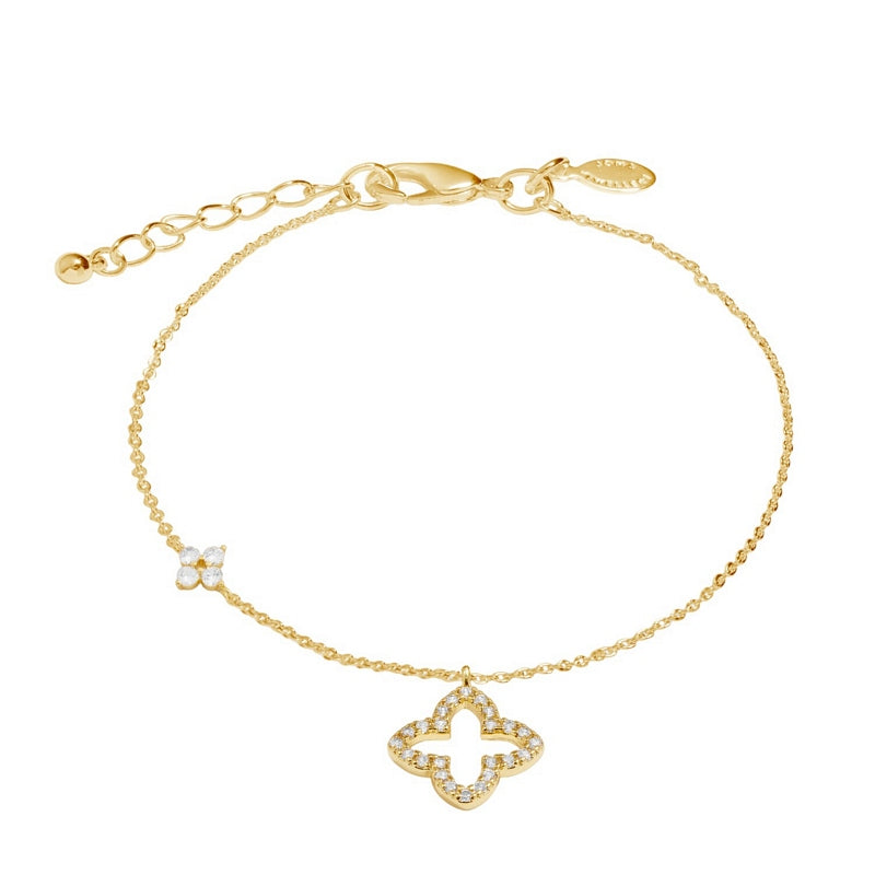 Joma 7725 Style Stories Pave Clover Bracelet Gold-plated bracelet