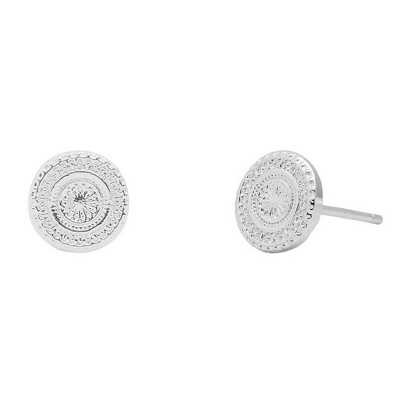 Joma 7734 Style Stories Coin Stud Earrings Silver-plated earrings front