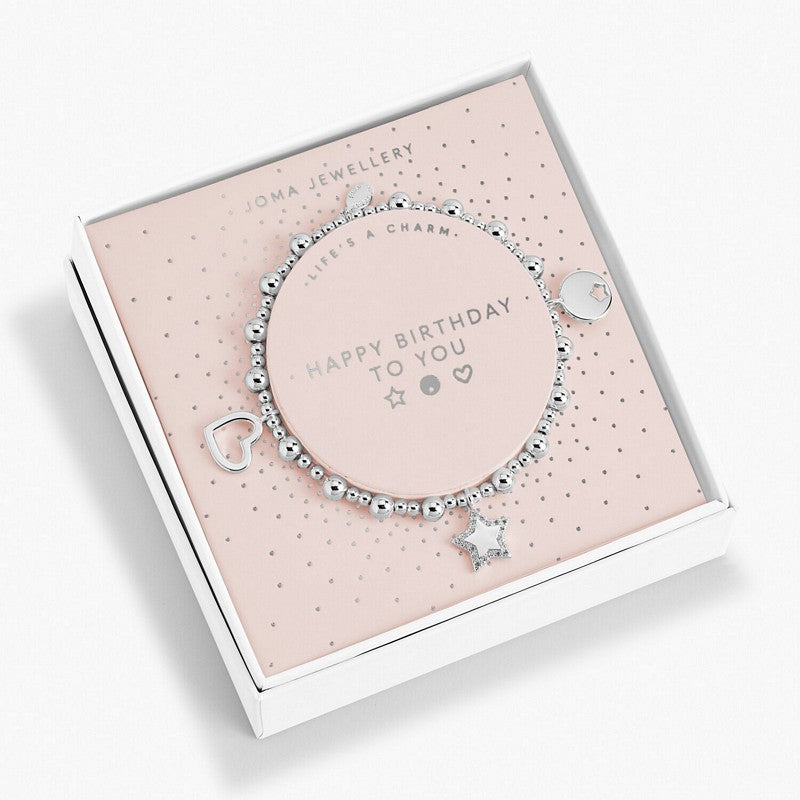 Joma Jewellery 6169 Life's A Charm Bracelet Happy Birthday To You in box