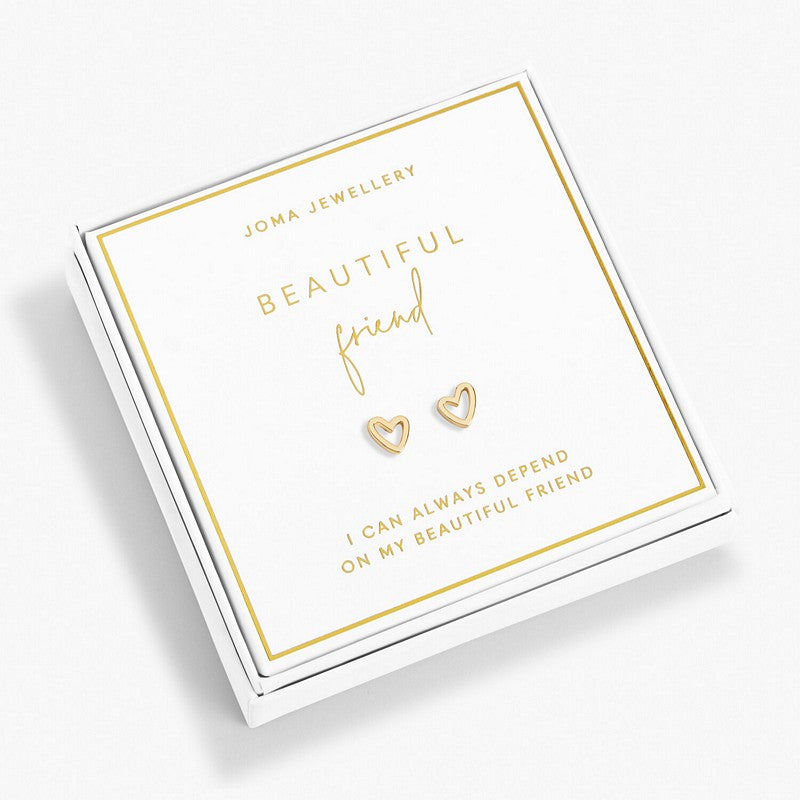  Joma Jewellery 6234 Beautifully Boxed Gold Earrings Beautiful Friend in box