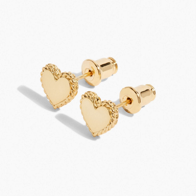 Joma Jewellery 6239 Beautifully Boxed Gold Earrings Heart Of Gold side view