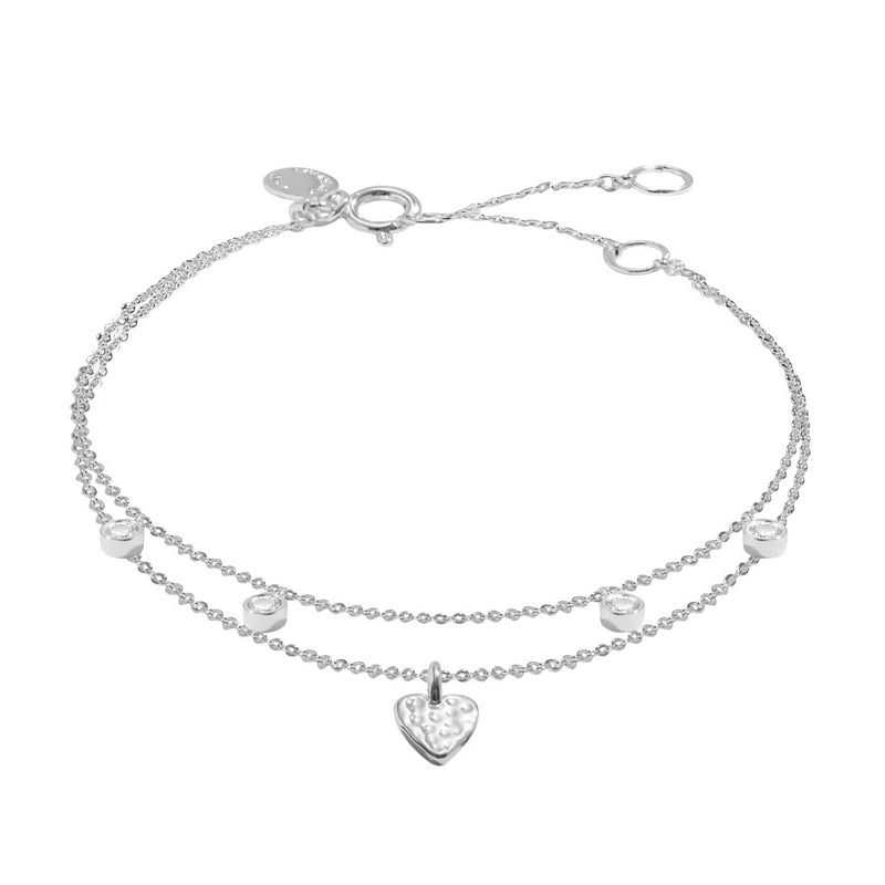 Joma Jewellery 8644 Lumia Hammered Heart Bracelet Silver main