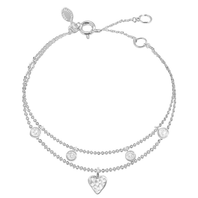 Joma Jewellery 8644 Lumia Hammered Heart Bracelet Silver top