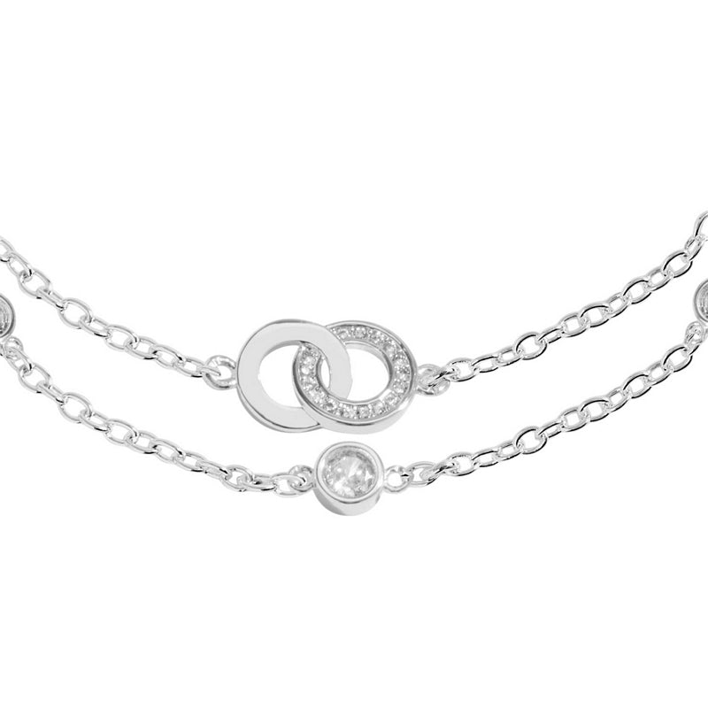 Joma Jewellery 8646 Lumia Linked Circles Bracelet Silver detail
