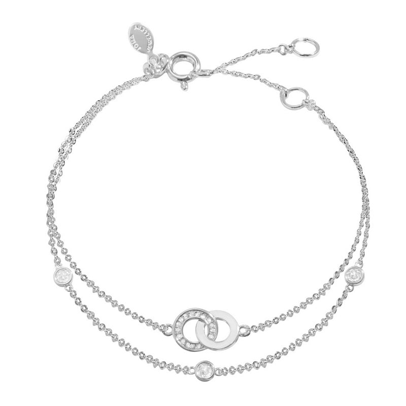 Joma Jewellery 8646 Lumia Linked Circles Bracelet Silver top