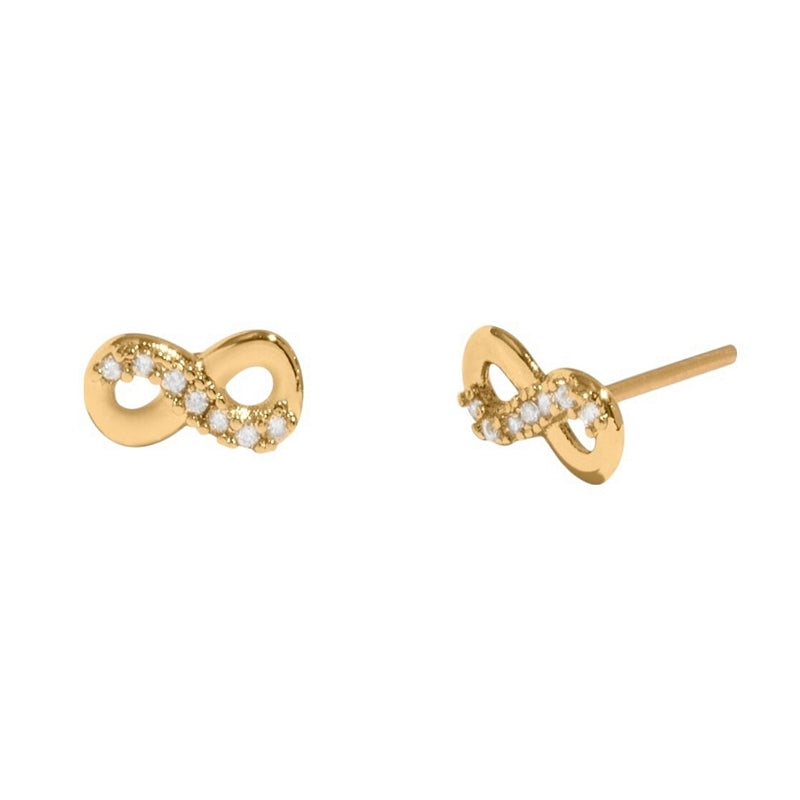 Joma Jewellery 8647 Lumia Infinity Stud Earrings Gold side