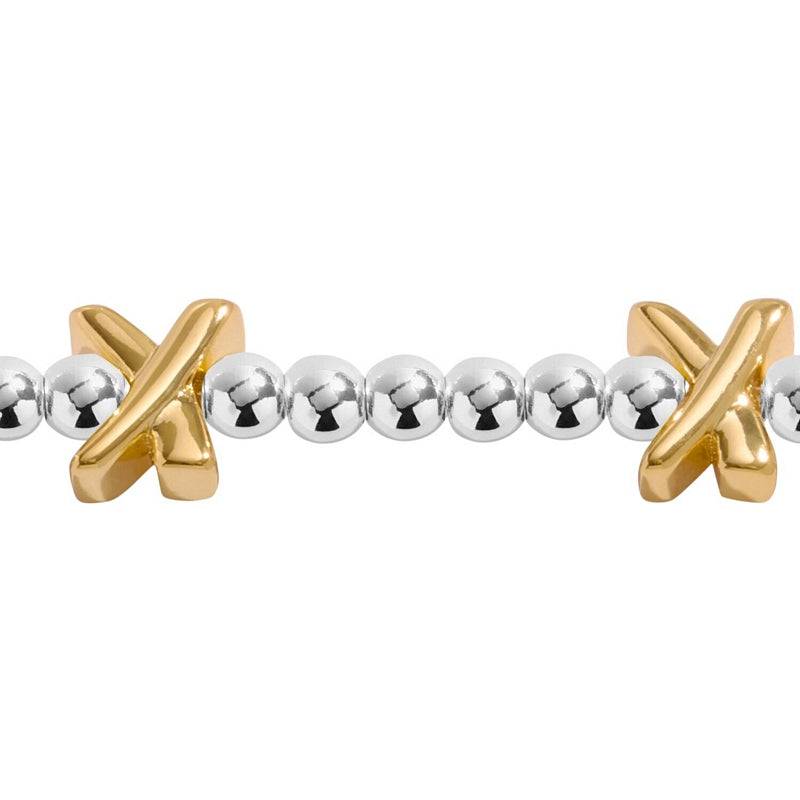 Joma Jewellery 8727 Kisses Bracelet Silver & Gold detail