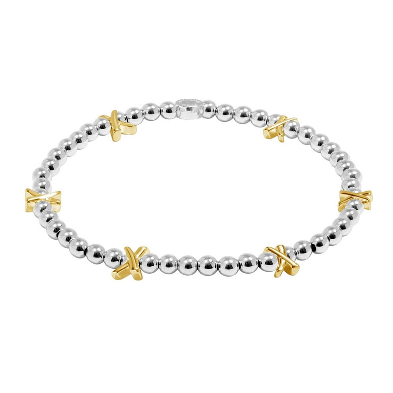 Joma Jewellery 8727 Kisses Bracelet Silver & Gold main