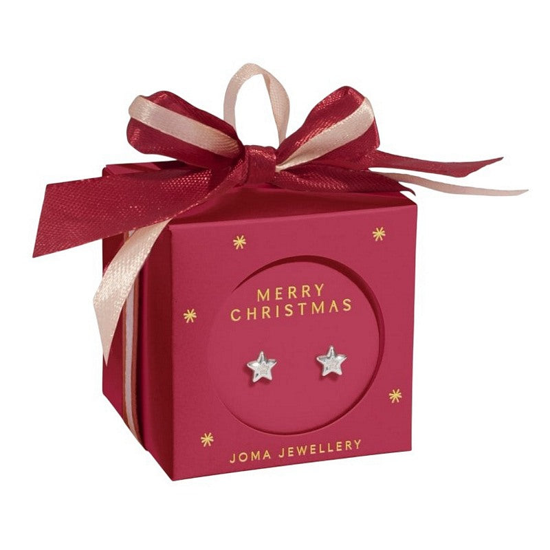 Joma Jewellery 9333 Merry Christmas Star Stud Earrings Red Bauble main