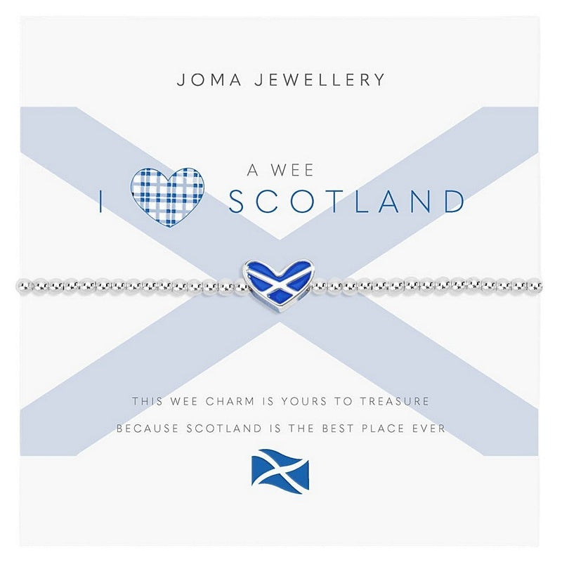 Joma Jewellery 9408 A Wee I Love Scotland Bracelet card