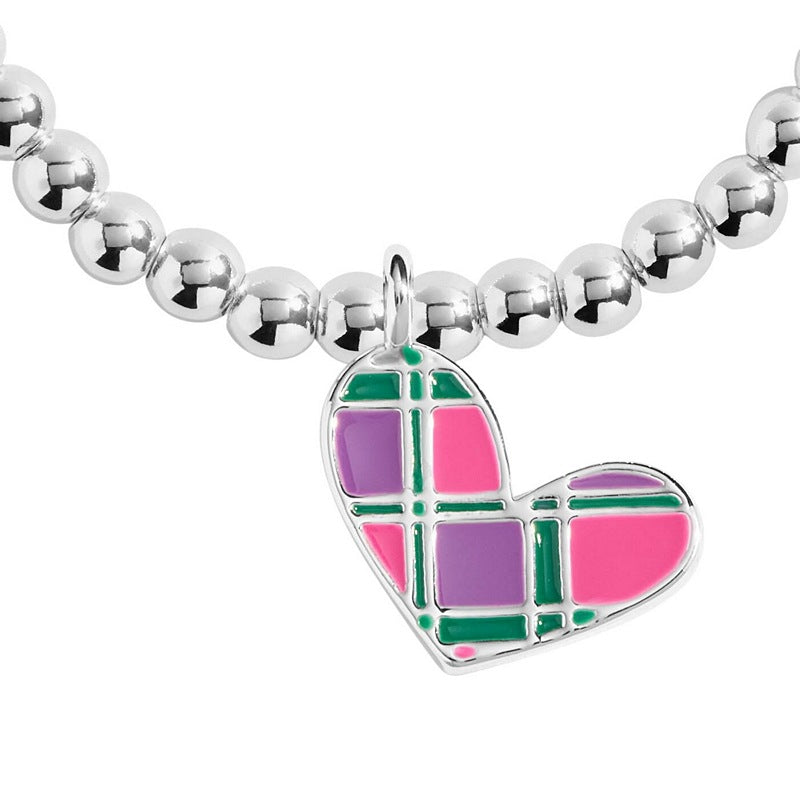 Joma Jewellery 9422 A Little Scottish A Wee Tartan Heart Bracelet detail