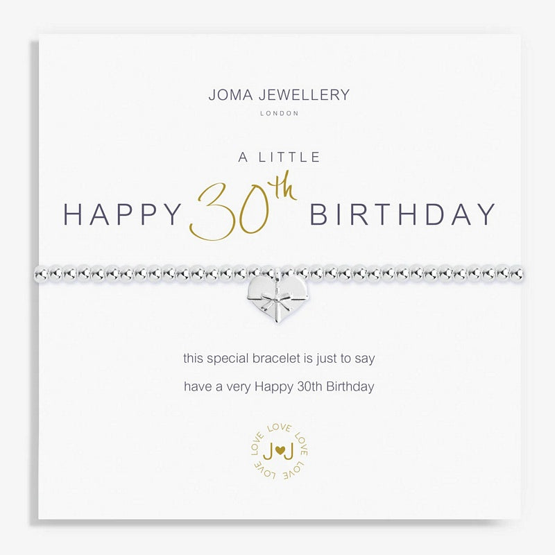 Joma Jewellery A Little Happy 30th Birthday Bracelet 1961 on card