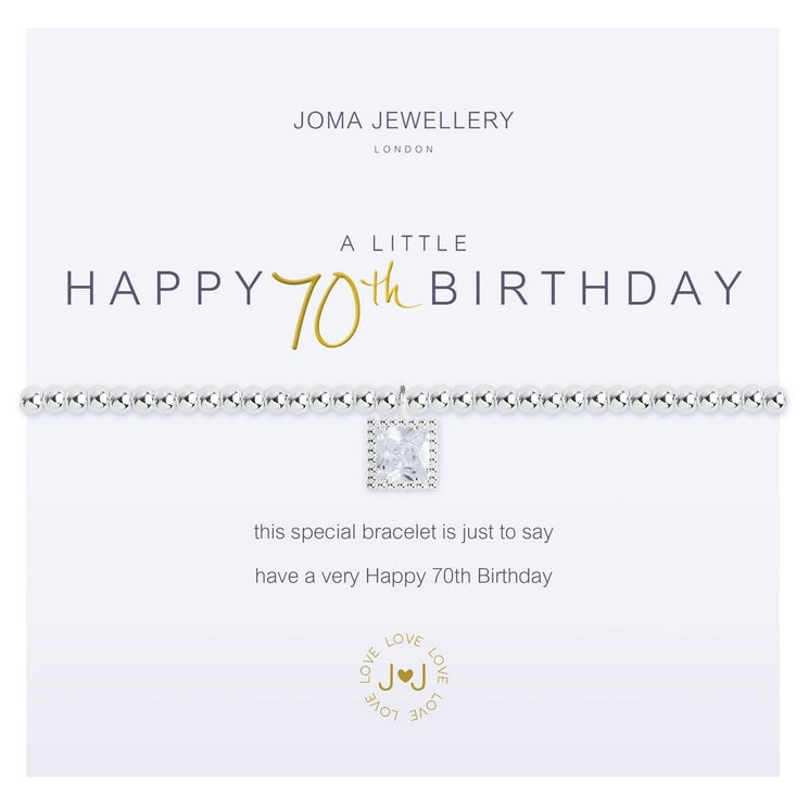 Joma Jewellery A Little Happy 70th Birthday Bracelet 2672 on card