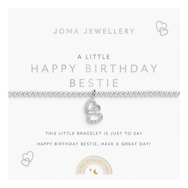 Joma Jewellery A Little Happy Birthday Bestie Child's Bracelet C917 on card