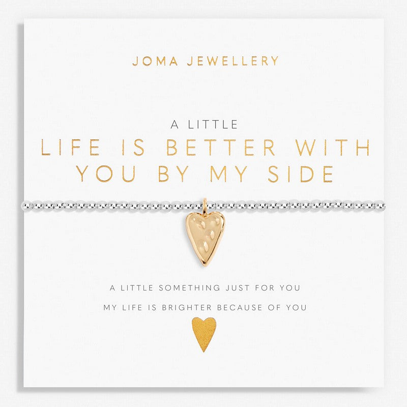 Joma Jewellery A Little Life Is Better With You By My Side Bracelet 6080 on card
