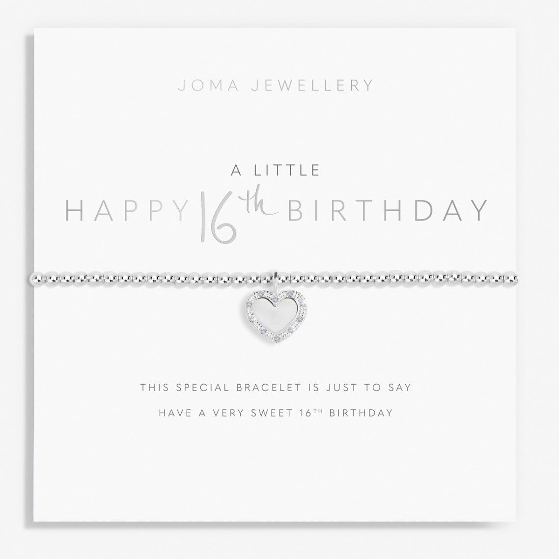 Joma Jewellery A Little Sweet 16th Birthday Bracelet 2924 on card