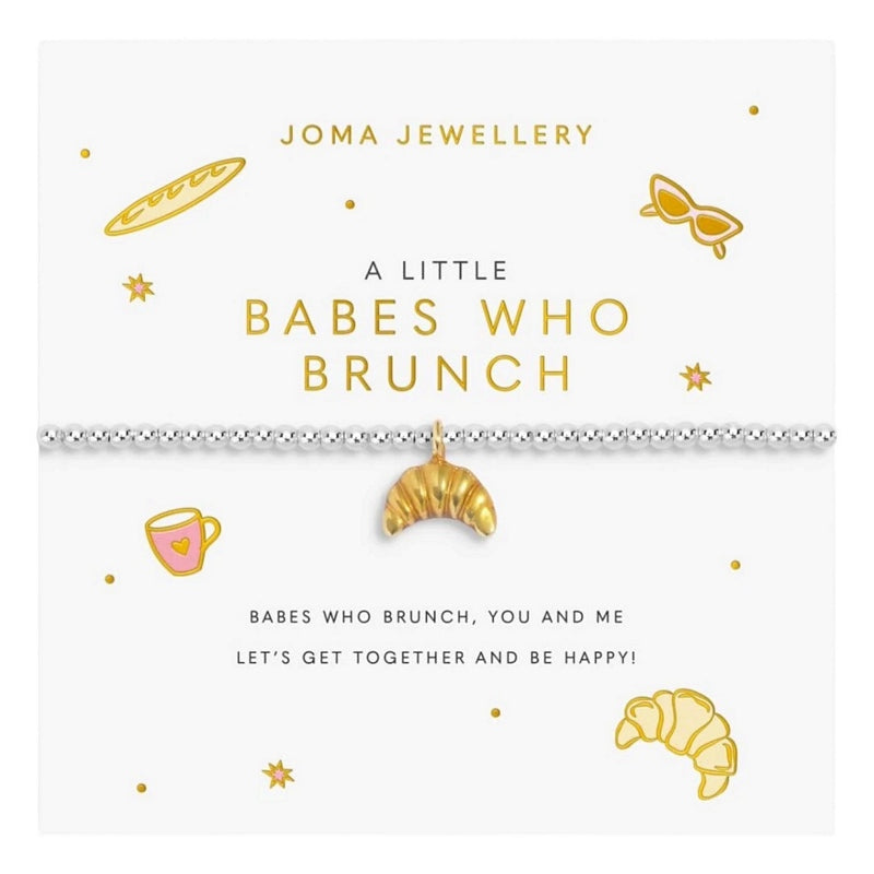Joma Jewellery A Little Vibes Babes Who Brunch Bracelet 9838 on card