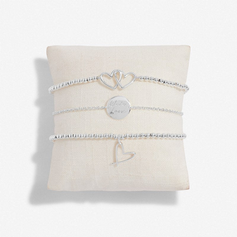 Joma Jewellery Celebrate You Gift Box 3 Bracelets Friendship 6274 on cushion