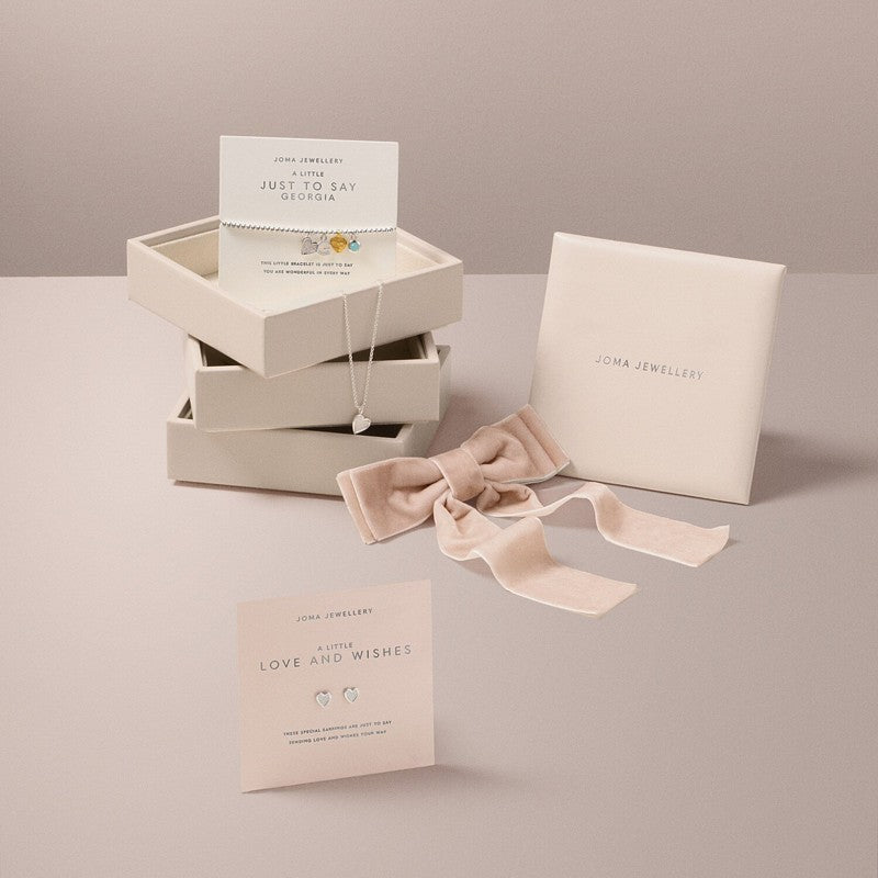 Joma Jewellery Celebration Stack Gift Set With Love Bracelet Necklace and Earrings 9849 open