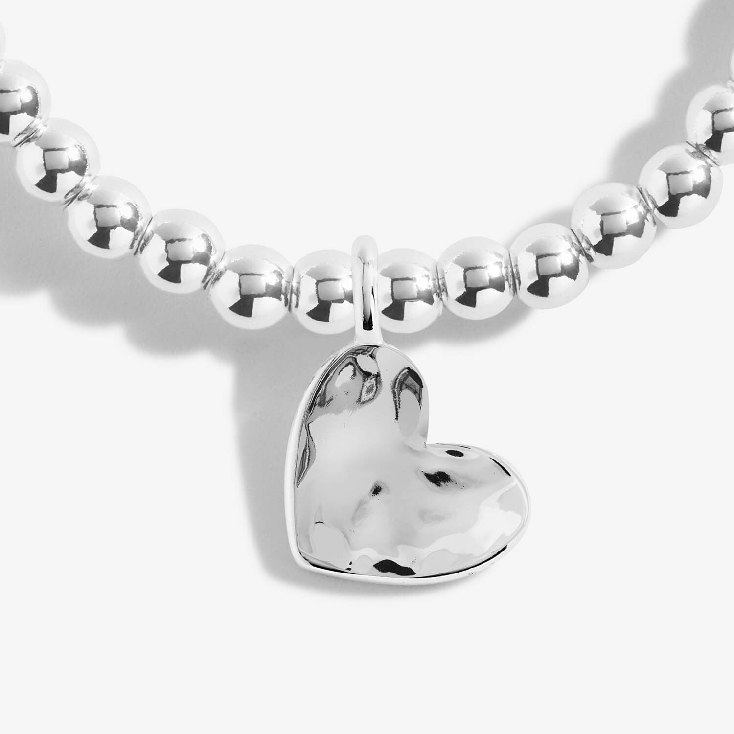 Joma Jewellery Hammered Heart Silver Anklet 5618 close up