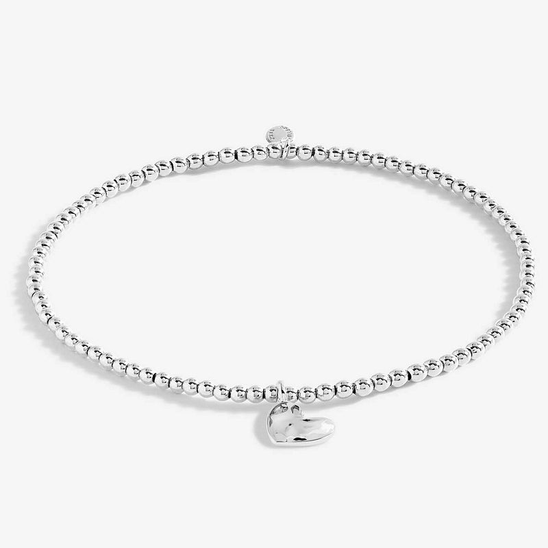 Joma Jewellery Hammered Heart Silver Anklet 5618 front