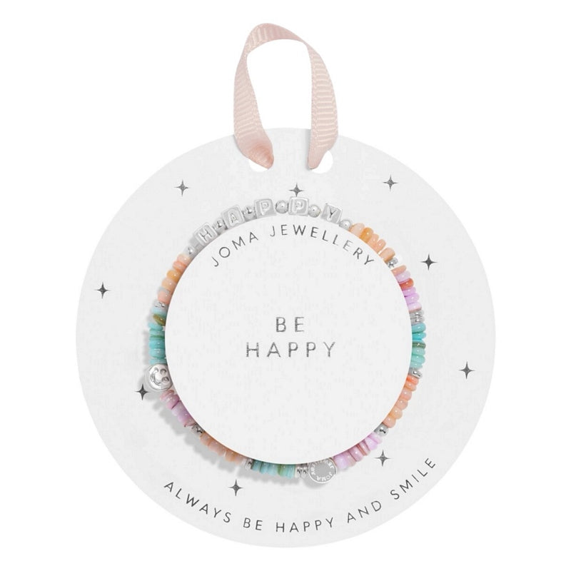 Joma Jewellery Happy Little Moments Be Happy Child's Bracelet C737 on card